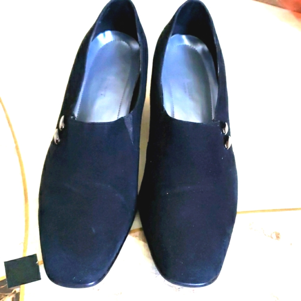 Karen Scott Riley Soft Step Black Suede Shoes Sz-9.5M